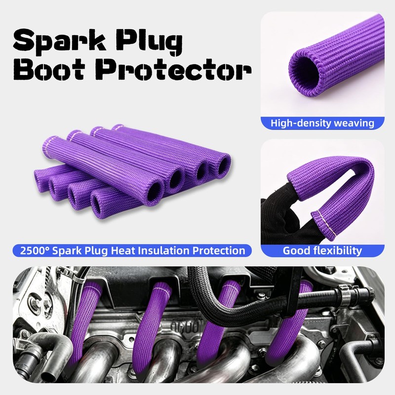 MINGABC Spark Plug Boot Heat Sleeve Protector, 8 Pack, 6