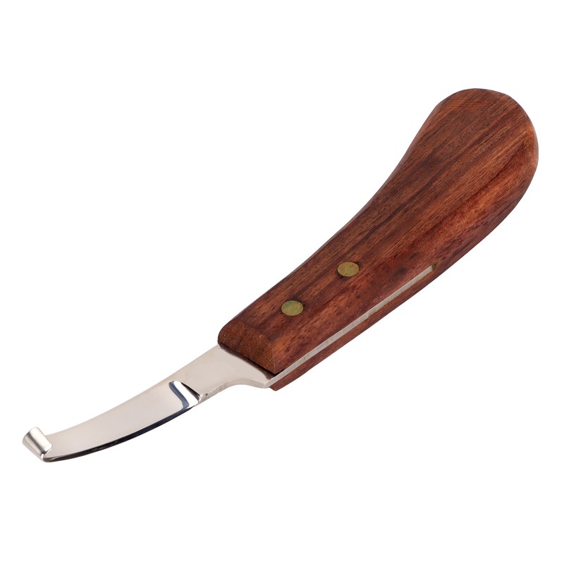 Steel Hoof Knife with Wooden Handle Pointed Cattle Livestock Hand