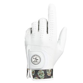 Skins Golf Gloves - Totally Unique Designs | AAA Cabretta Leather | Mens Golf Glove | Sizes S-XL | Wear on Left Hand (Dia de los Muertos, L)