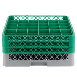 Noble Commercial Dishwasher Machine 36 Cup Glass Tray Rack 3 Extenders Dishwashing