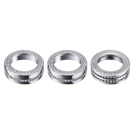 LECART Car Interior Accessories Fit for Ford Explorer 2024 2023 2022 2021 2020 Headlight Switch & VOL Volume Tune Knob Covers Bling Auto Decoration Stylish Metal Decal Decor Trims 3Pcs