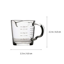 1pc Double Mouth Measuring Cup Two-mouth Cup Coffee Milk Cup High Temperature Cup Ounce Cup Double-mouth Cup Espresso Cup Glass Cup Temperature Resistant Cup