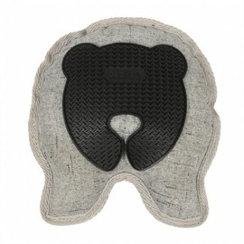 D&D Home, Bobo 18 x 19 x 5 cm Grey Crepe Squeaker Rubber Rubber Rubber Surface with Ribbed Texture for Chewing and Licking, 2D Design for Snout Pressure