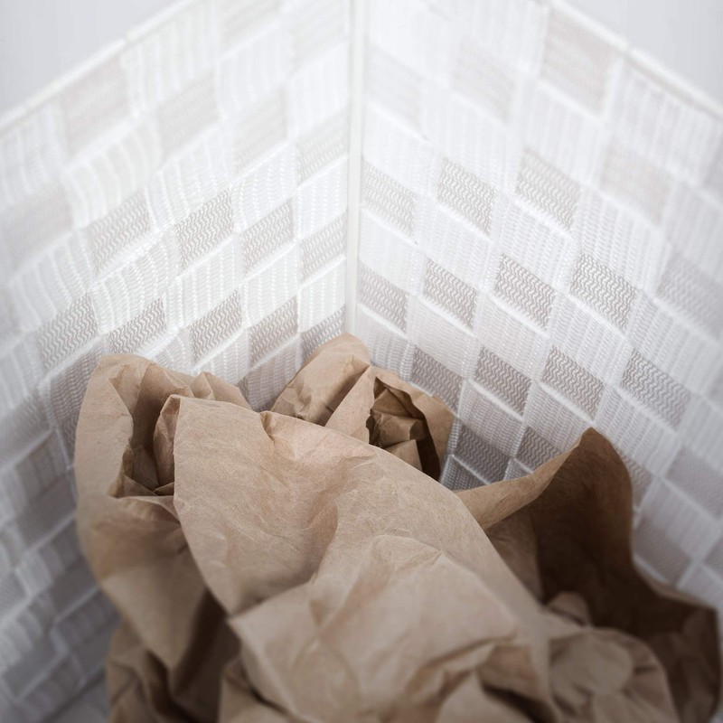 EHC Woodluv Woven Waste Paper Bin Basket With Hollow Handle