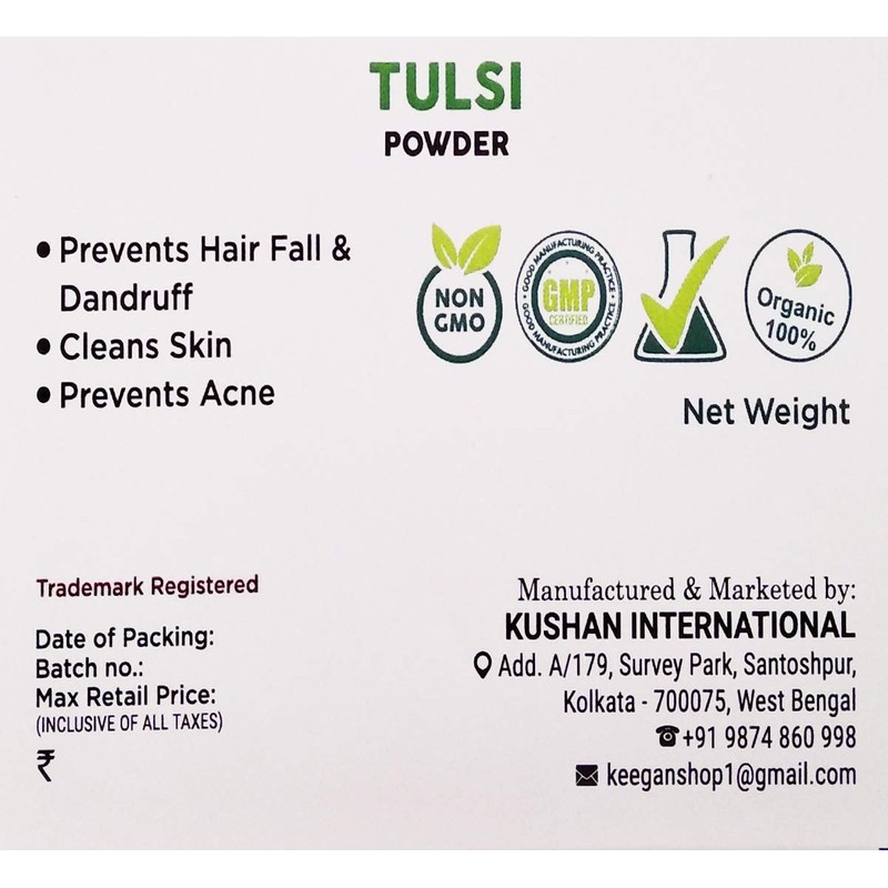 Keegan Herbal Natural & Pure Tulsi Powder For Face Pack