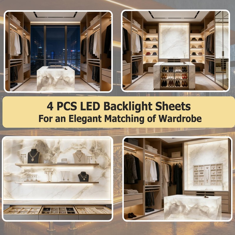 Dreamtrue 4PCS LED Backlight Sheet, 36W 6000K White Light Board,Bendable&Cuttable