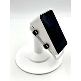 DCCStands Square POS Low Freestanding Swivel and Tilt Stand with Round Plate (White)