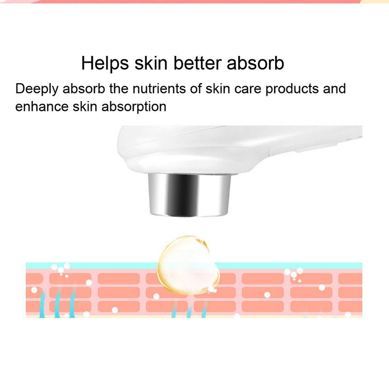 Ultrasonic Handheld Red Blue Light Vibration Anti Aging Facial Soothing