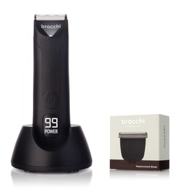 Brocchi Cutting Edge USB Waterproof Trimmer - Face and Body Hair Trimmer - Waterproof Hair Clippers - Electric Razor for Men - Beard and Nose Hair Trimmer - USB Charger (Trimmer with 1x Blade)