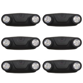 TANLUX LED Emergency Lights with Battery Backup, Two Head Adjustable Commercial Emergency Lights, UL Listed, AC 120/277V, Hardwired - 6 Pack(Black)
