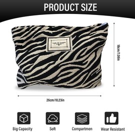 UEIOAVL Cosmetic Bag Zebra Toiletry Bag Women's Toiletry Bag Women's Makeup Bag Zebra Bag Wash Bag Cord Cosmetic Bag Makeup Organiser Multifunctional Travel Toiletry Bag for Women Girls