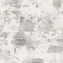 Norwall G67990 Brick Wallpaper, Dark Grey, Grey, Pavement Grey, Brown