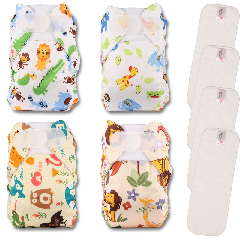 Littles & Bloomz Pocket NB-406MF4 Reusable Baby Nappies Newborn and