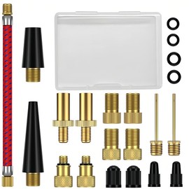 Bicycle Valve Adapter Set, Valve Adapter Bicycle Ball Pump Needles Car Valve Adapter, Compressor Valve Adapter, Air Pump Adapter, Ball Needle and Compressor Valve Adapter