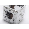 DARO DEKO Ceramic Tea Light Holder Silver Heart 7.5 x