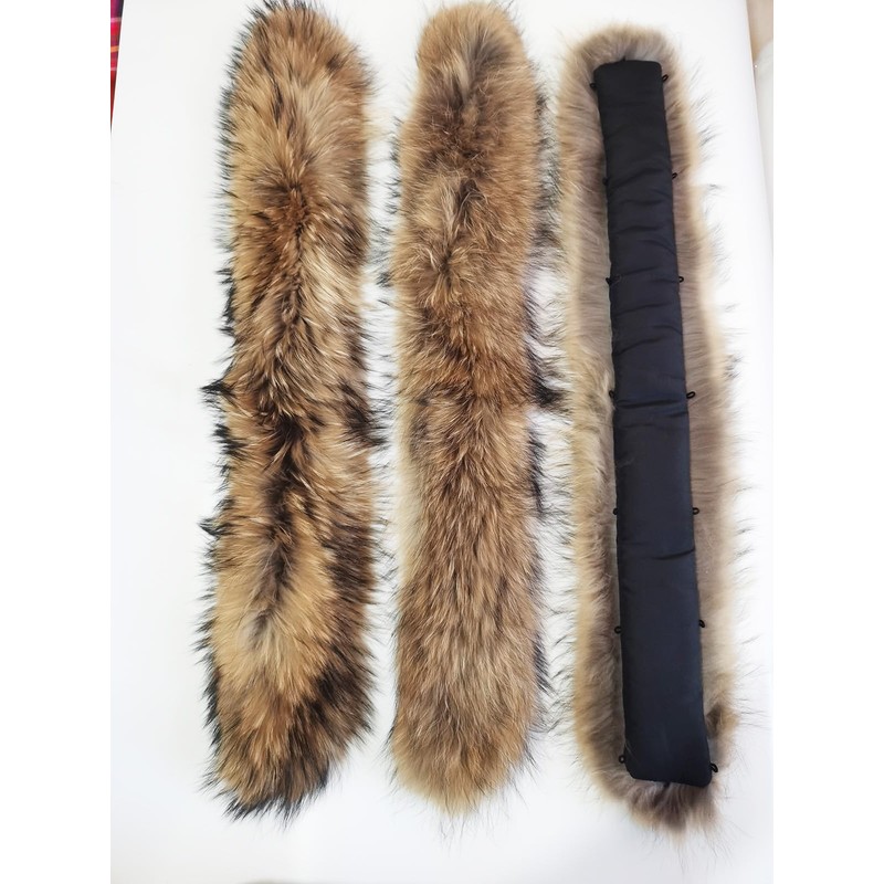 Real Pelts Collar Women Neck Warmer Scarf Raised Raccoon Hairs