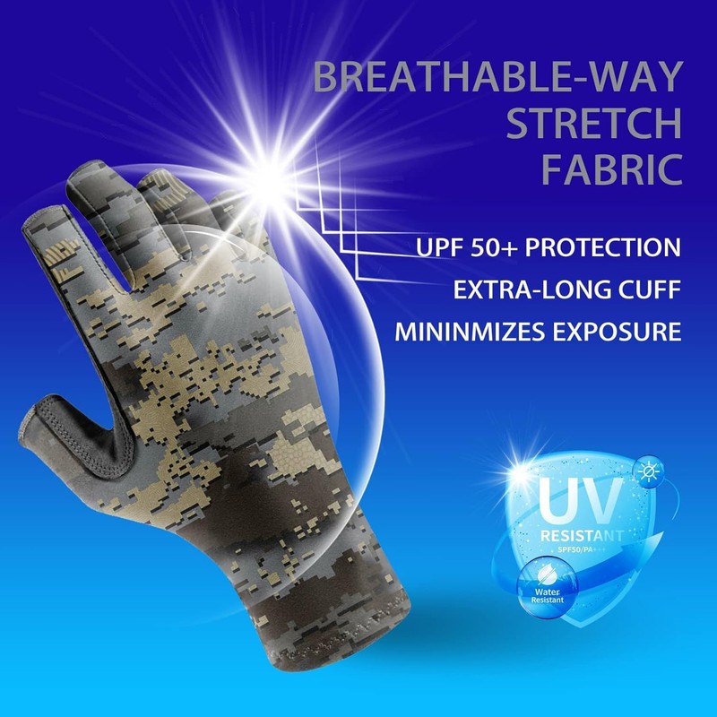 Riverruns 2pack Fishing Gloves (2, Fishwater+Hailstorm, Medium)