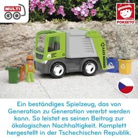 MultiGO City 2+1 Set Sandpit Toy for Children from 3 Years - Garbage Man with Car - Sand Toy for Outdoor Games - Car for the Garden