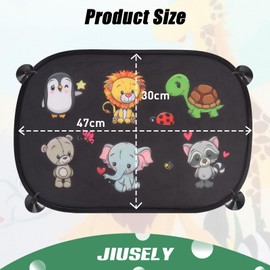 Jiusely 2pc Car Window Shades for Baby, Car Sun Shade for Baby, Sunshade for Car Window Baby,Sun Visor for car Window with UV Protection, Car Sun Shades 47 x 30 cm With 8 Suction Cups