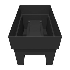 Bloem Finley Deck Rail Rectangle Planter: 24" - Black - Matte Finish, Fits Rail Sizes 3"-6", 100% Recycled Plastic Box, for Indoor and Outdoor Use, Gardening, 7.5 Gallon Capacity