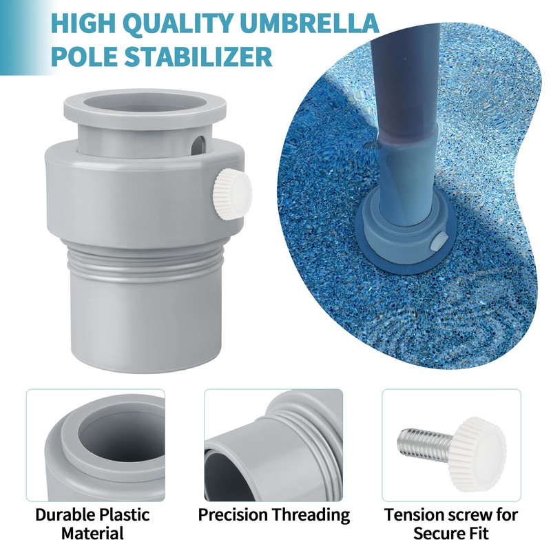 Pool Umbrella Pole Stabilizer, Pool Umbrella Adapter for Single-Threaded Baja