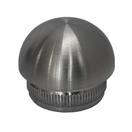 TIBU End Cap Stainless Steel V2A for Pipe 25 x 2 mm Semicircular (Pack of 1) Stainless Steel Caps Pipe Plug Closure End Cover Railing Tube