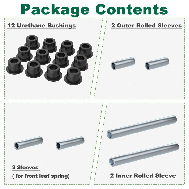 10L0L Front Lower Spring A-Arm Bushing Sleeves Kit for Club