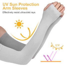 Arm Sleeves 3 Paar Kühlung UV-Schutz Arm Sleeves für Damen Herren Sonnenschutz Armlinge für Radfahren, Fahren, Outdoor Sport, Golf, Wandern, Angeln (Daumenloch)