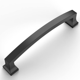 Amerdeco 10 Pack Matte Black 5 Inch(128mm) Hole Centers Kitchen Cabinet Pulls Cabinet Hardware Kitchen Handles for Cabinets Cupboard Handles Drawer Pulls ZH0009MB