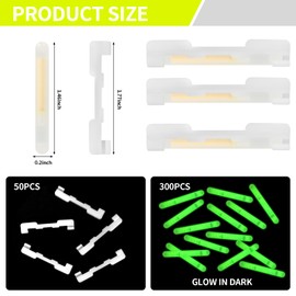Vefungyan Fishing Glow Sticks for Rod: 350 Pcs Clip on 1.5 Inch Mini Glow in The Dark Stick for Fishing Poles Green for Night Fishing