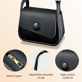 WisePoint Small Crossbody Bag, PU Leather Small Crossbody Purse Phone Crossbody Bag, Cute Womens Crossbody Bag for Shopping (black)