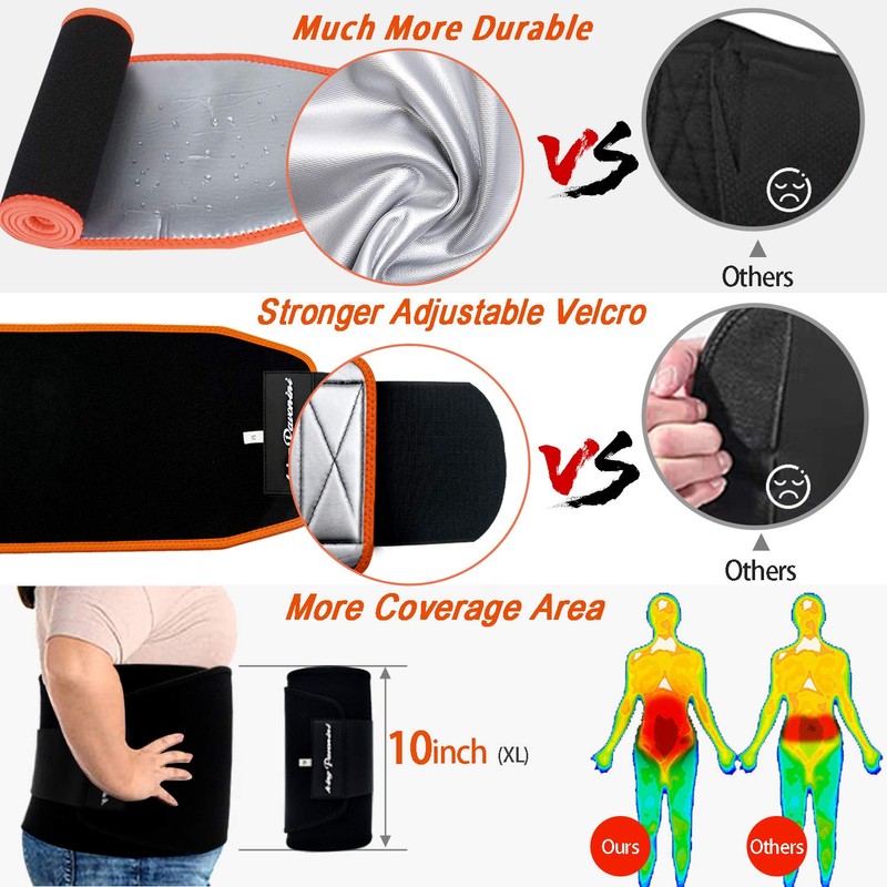 KingPavonini Waist Trainer Waist Trimmer Sweat Belt for Men Women
