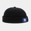 Faringoto Corduroy Docker Hat for Men without Brim, black