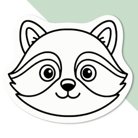 Azeeda 4 x 'Cute Raccoon Head' White Premium Vinyl Decal Stickers – Waterproof, Durable & Easy to Apply - Ideal for Car Bumpers, Windows, Bins and More (DW00151200)
