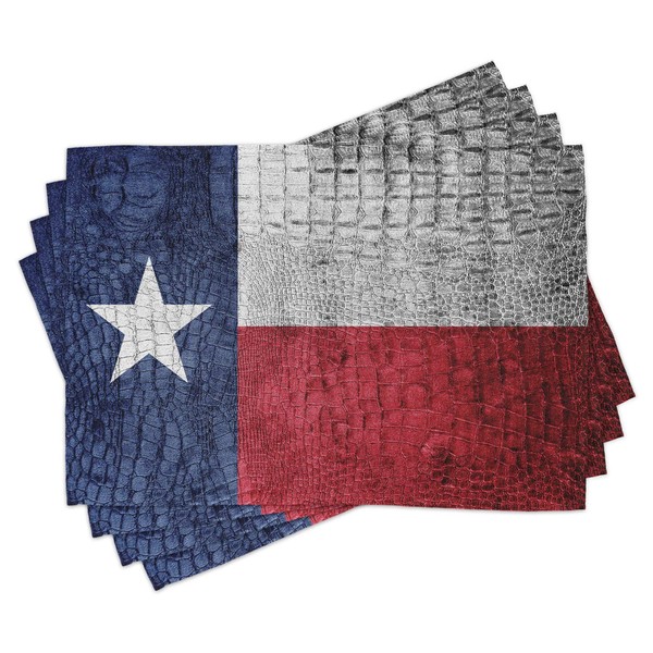 Lunarable Western Place Mats Set of 4, Texas State Flag