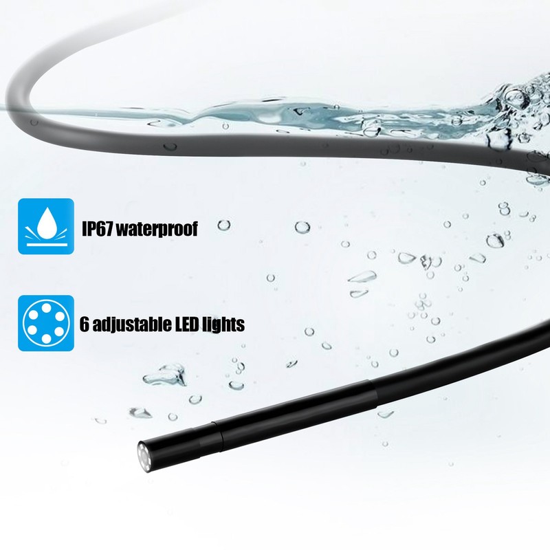 6LED HD Endoscope 5.5MM Wireless WiFi Inspection Camera IP67 Waterproof