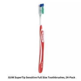 GUM 24-Pack GUM SuperTip Sensitive Toothbrushes 464 Full Head, Super Tip Bristles