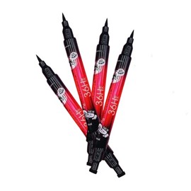 Delineador De Ojos 2 En 1 Sello Waterproof Eyeline Make Up - Indeleble Waterproof Eyeliner - delineador de Ojos de Colores (Corazon - Negro)