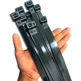 250lb Extra Long Cable Ties Heavy Duty 36 Inch Outdoor Black Large Cable Ties Plastic Wire Wide Strong Thick 18 Pack
