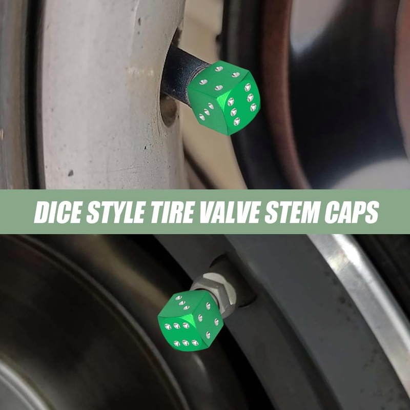Car Tire Valve Stem Caps, Universal Dice Valve Stem Caps