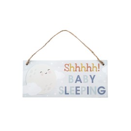 CGB Giftware | Shhhhh! Baby Sleeping Wooden Hanging Door Sign | New Born Gift | Gift For Home | Little Tribe Range | GB06759