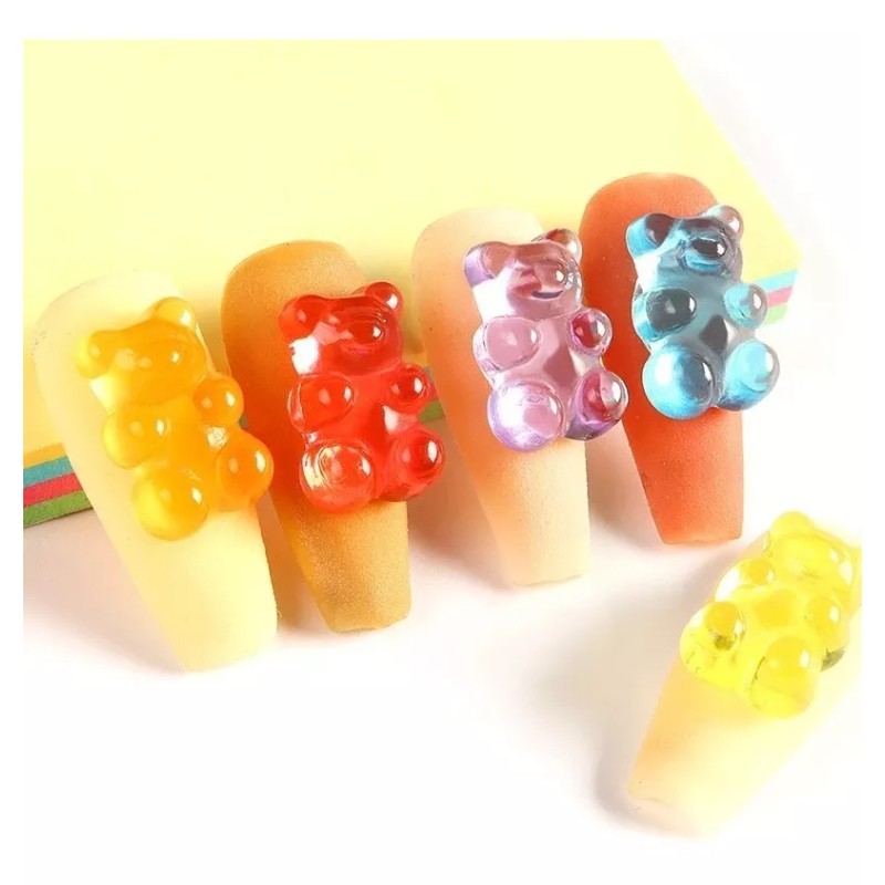 Oso Resina 3d Kawaii P Decoración D Uñas 8 U