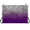 LYCGS 7x5ft Purple Bokeh Backdrop Birthday Silver Spots Bokeh Wedding