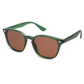 SOJOS Retro Kids Square Polarized Sunglasses for Girls Boys Age 3-8 UV400 Protection De Sol Gafas SK5616 Green/Brown Lens