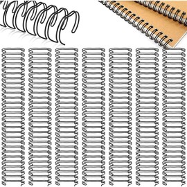 FÁCIL&VIVIR Arillo Metálico Paso 2:1, 20 Tiras Metallic Double Rings para Agendas, Libretas (Negro)