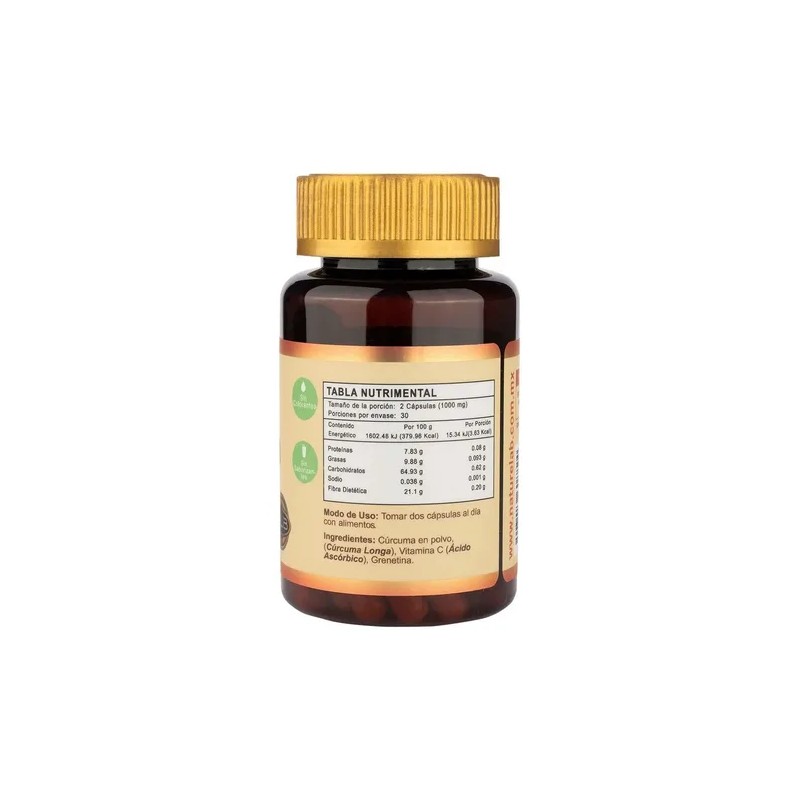 Cúrcuma Vitamina Antioxidante Cápsulas Naturelab Sabor