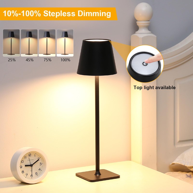 HAJINLU Cordless Table Lamp Battery Operated Rechargeable for Dinning Table