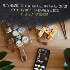 HOUSEVAG® Make Maki Kit Sushi 10 Pieces Bamboo sushi kit Sushi Maker for Japanese Food with Japanese Chopsticks Set Sushi Certificate Tribute Recipe And Video Tutorial