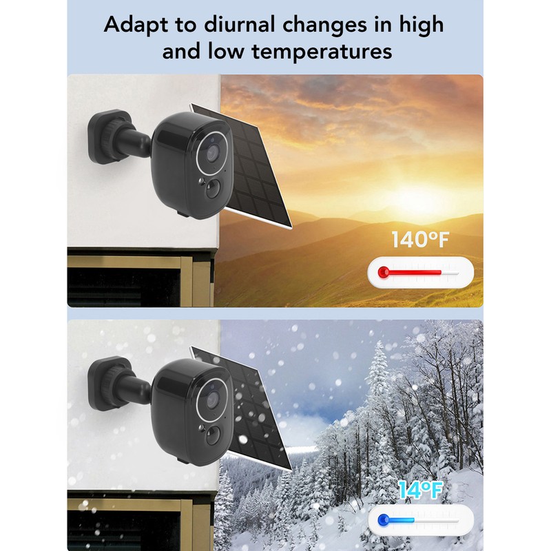 Solar Security Camera 3MP WIFI Wireless Smart PIR Human Detection