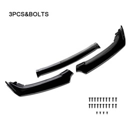 ECCPP 3pcs Front Bumper Lip Splitter fit for compatible with 2016-2019 for Honda Civic Hatchback Glossy Black Trim Protection Splitter Spoiler